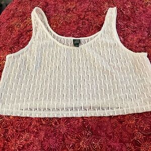 Wild Fable white lace swim coverup crop top. Size L.